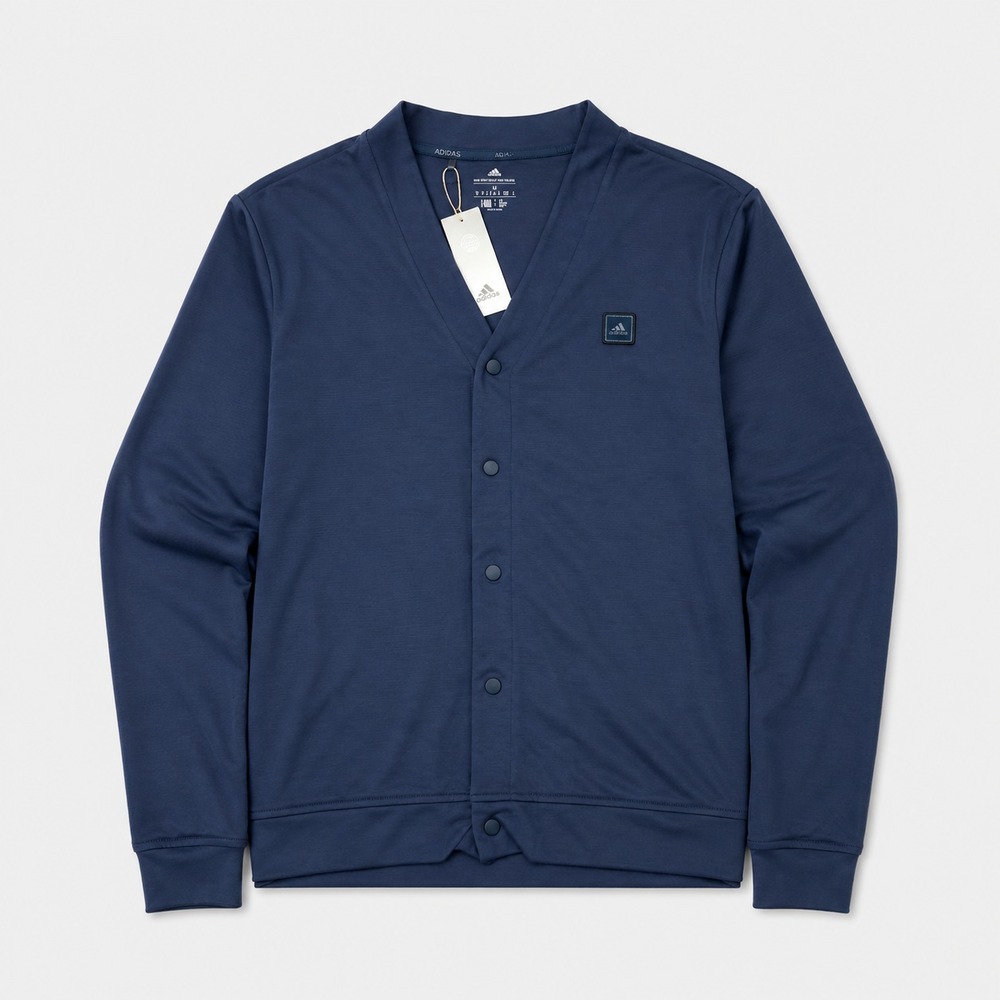 Adidas Cardigan Mens Medium Blue Parley Ocean Plastic Snap Front NWT